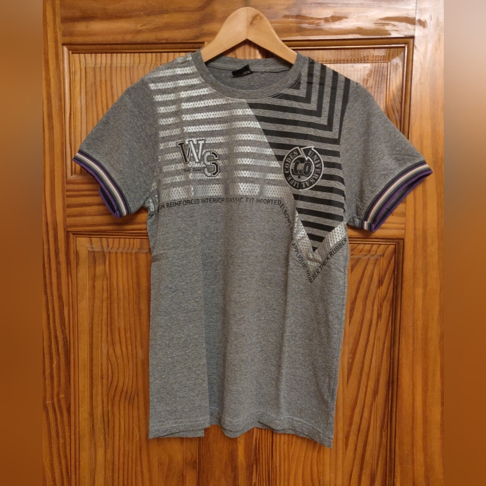 Men's Grey Graphic Crewneck T-Shirt
